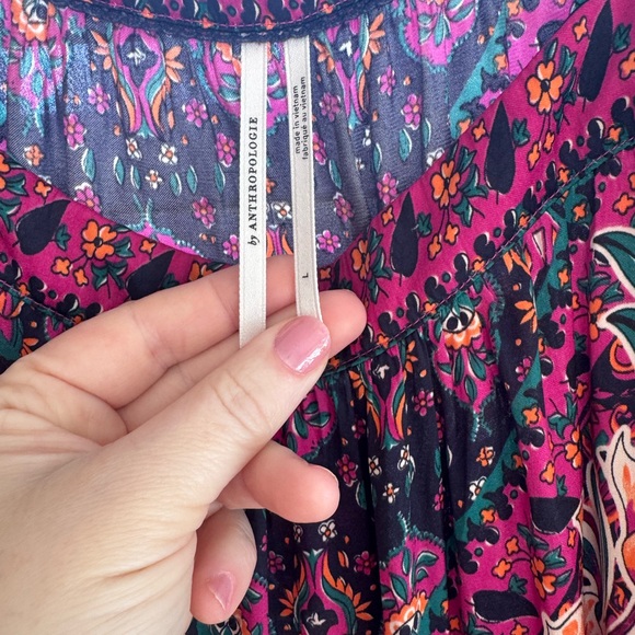 Anthropologie Floral Maxi Dress - Pink and Green - Picture 7 of 12